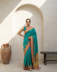 Premium Soft Silk Paithani Saree with Polka Motifs, Peacock Border and Traditional Pallu