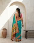 Premium Soft Silk Paithani Saree with Polka Motifs, Peacock Border and Traditional Pallu