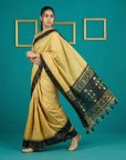 Black Handloom Soft Silk Saree with Zari Weaving, Contrast Muniya Border Traditional Pallu – Rich Look Silk Saree with Blouse Piece