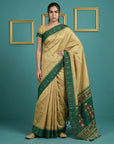 Green Handloom Soft Silk Saree with Zari Weaving, Contrast Muniya Border Traditional Pallu – Rich Look Silk Saree with Blouse Piece