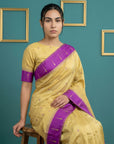 Purple Handloom Soft Silk Saree with Zari Weaving, Contrast Muniya Border Traditional Pallu – Rich Look Silk Saree with Blouse Piece