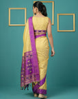 Purple Handloom Soft Silk Saree with Zari Weaving, Contrast Muniya Border Traditional Pallu – Rich Look Silk Saree with Blouse Piece