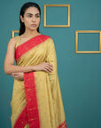 Red Handloom Soft Silk Saree with Zari Weaving, Contrast Muniya Border Traditional Pallu – Rich Look Silk Saree with Blouse Piece