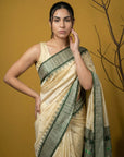 Handloom Soft Silk Saree with Zari Woven Motifs Contrast Traditional Border and Rich Pallu