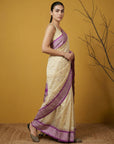 Handloom Soft Silk Saree with Zari Woven Motifs Contrast Traditional Border and Rich Pallu