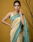 Handloom Soft Silk Saree with Zari Woven Motifs Contrast Traditional Border and Rich Pallu