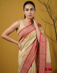 Handloom Soft Silk Saree with Zari Woven Motifs Contrast Traditional Border and Rich Pallu