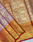 Lavender Kanjivaram Silk Jaal Traditional Zari Woven Saree