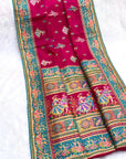 Pink Pure Viscose Silk Position Printed Traditional Saree