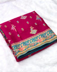 Pink Pure Viscose Silk Position Printed Traditional Saree