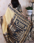 Chickoo Soft Silk Zari Woven Warli Art Traditional Saree