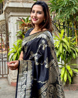 Black Banarasi Jaal Soft Silk Zari Woven Saree