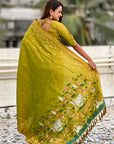 Mehendi Green Zari Woven Pichwai Silk Saree