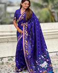 Violet Zari Woven Pichwai Silk Saree