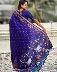 Violet Zari Woven Pichwai Silk Saree