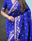 Violet Zari Woven Pichwai Silk Saree