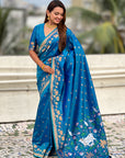 Blue Zari Woven Pichwai Silk Saree