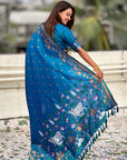 Blue Zari Woven Pichwai Silk Saree