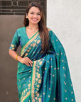 Green Zari Woven Pichwai Silk Saree