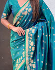 Green Zari Woven Pichwai Silk Saree