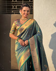 Green Tissue Paithani Zari Woven Saree