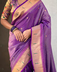 Purple Tissue Paithani Zari Woven Saree