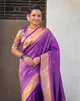 Purple Tissue Paithani Zari Woven Saree