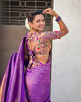 Purple Tissue Paithani Zari Woven Saree