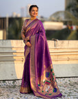 Purple Tissue Paithani Zari Woven Saree