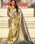 Mehendi Banarasi Soft Silk Zari Woven 3D Saree