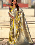 Mehendi Banarasi Soft Silk Zari Woven 3D Saree