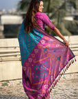 Sky Blue Soft Silk Zari Woven Patola Saree with Contrast Weaves