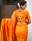 Yellow Zari Woven Mahalaxmi God Paithani Silk Saree