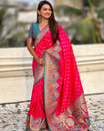 Pink Pashmina Darbari Silk Zari Woven Saree