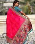 Pink Pashmina Darbari Silk Zari Woven Saree
