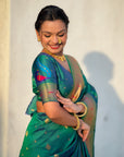 Green Peacock Paithani Zari Woven Saree