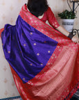 Violet Soft Silk Banarasi Wavy Unique Zari Woven Saree