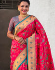 Pink Paithani Jaal Silk Zari Woven Saree