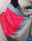 Pink Soft Silk Banarasi Wavy Unique Zari Woven Saree