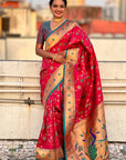 Pink Paithani Jaal Silk Zari Woven Saree