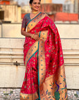 Pink Paithani Jaal Silk Zari Woven Saree