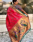 Pink Paithani Jaal Silk Zari Woven Saree