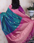 Green Soft Silk Banarasi Wavy Unique Zari Woven Saree