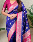 Violet Banarasi Jaal Zari Woven Silk Saree