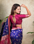 Violet Banarasi Jaal Zari Woven Silk Saree