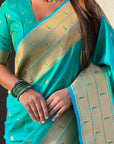 Sea Green Zari Woven Gudi Padwa Special Paithani Silk Saree