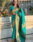 Sea Green Zari Woven Gudi Padwa Special Paithani Silk Saree