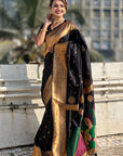 Black Zari Woven Gudi Padwa Special Paithani Silk Saree