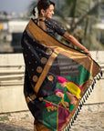 Black Zari Woven Gudi Padwa Special Paithani Silk Saree