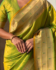 Mehendi Green Zari Woven Gudi Padwa Special Paithani Silk Saree